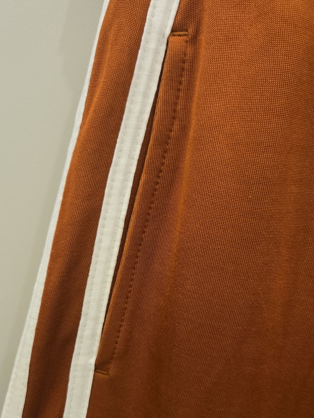 NWT Women's The Upside Rust Brown Joggers with White Side Stripes. Size Small. - Picture 3 of 6